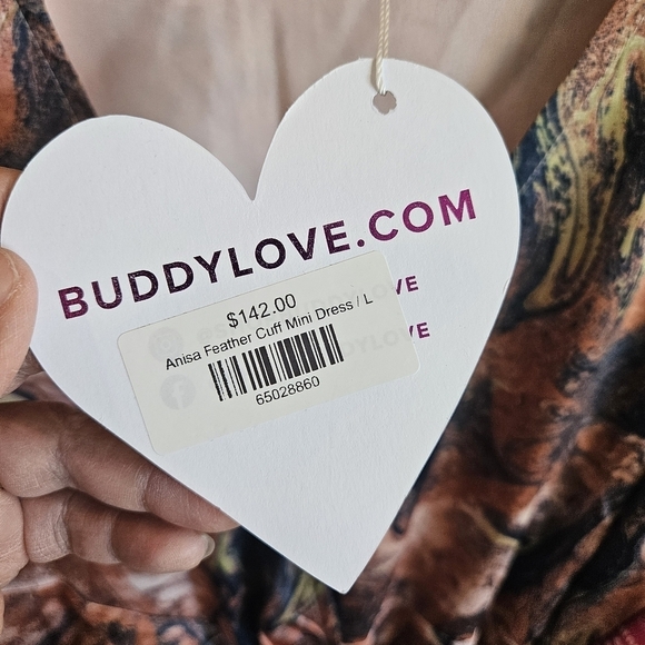 Buddylove Anisa Feather Cuff Mini Dress NWT - Picture 11 of 12